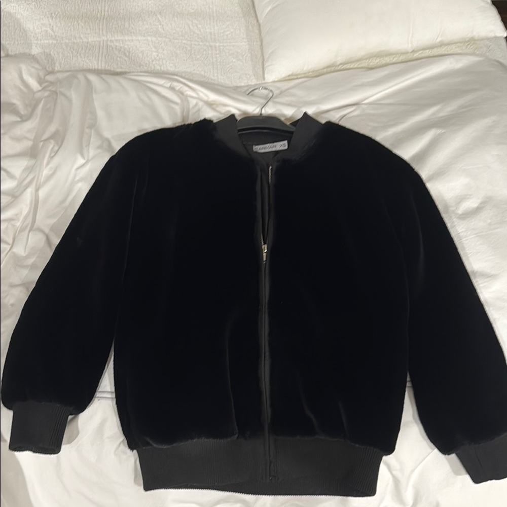 Carmar Velvet Black Bomber Jacket
